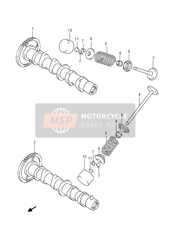 1272010G00, Camshaft, Exhaust, Suzuki, 0